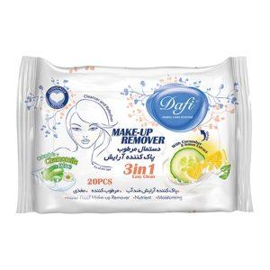 دستمال مرطوب پاک کننده آرایش دافی مدل Easy Clean بسته 20 عددی